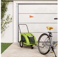 vidaXL Fahrradlastenanh&auml;nger, Fahrradanh&auml;nger Hunde Gr&uuml;n Oxford-Gewebe und...