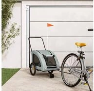 vidaXL Fahrradlastenanh&auml;nger, Fahrradanh&auml;nger Hunde Grau Oxford-Gewebe und...