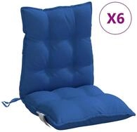 vidaXL Sitzauflage, Niedriglehner-Auflagen 6 Stk. K&ouml;nigsblau Oxford-Gewebe