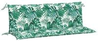 vidaXL Sitzauflage Gartenbank-Auflagen 2 Stk. Blattmuster 150x50x7cm...
