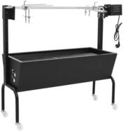 vidaXL Holzkohlegrill Grill Grillwagen mit Drehspie&szlig; Elektrische BBQ-Rotisserie