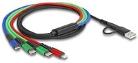 Delock USB Ladekabel 4 in 1 USB Typ-A + USB-C zu Lightning 87035 USB-Kabel