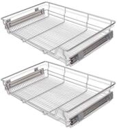 vidaXL Schubkasteneinsatz Einbauschublade Korbauszug 2 Stk. Silbern 800 mm (2...
