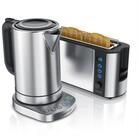 Arendo Fr&uuml;hst&uuml;cks-Set (2-tlg), Wasserkocher 1,7l mit Temperaturauswahl &...
