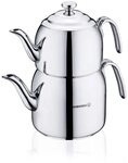 Korkmaz Caydanlik-Teekanne Droppa A057, 3.4 l, (2-St), 1,1L/2,3L, geeignet f&uuml;r...