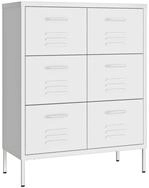 vidaXL Aktenschrank NA Aktenschrank Schubladenschrank Wei&szlig; 80x35x101,5 cm Stahl
