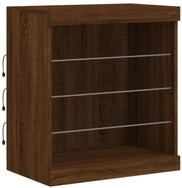 vidaXL Sideboard Sideboard mit LED-Leuchten Braun Eichen-Optik 60,5x37x67 cm (1 St)