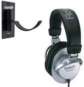 Roland Audio Roland RH-200S Kopfh&ouml;rer Silver mit Wandhalter Kopfh&ouml;rer (Hifi, Studio