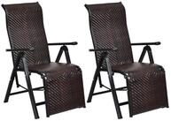 COSTWAY Gartenliege, 2 St., PE Rattan, klappbar & verstellbar
