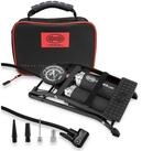 HEYNER Luftpumpe Fu&szlig;pumpe Doppelzylinder Fahrradpumpe Luftpumpe 10 Bar + Tasche