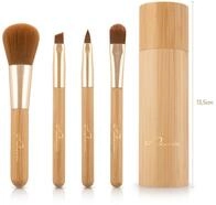 Luvia Cosmetics Kosmetikpinsel-Set TRAVEL BAMBOO, 4 tlg., 4 Pinsel aus Nurai-Haar,