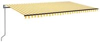vidaXL Markise Sonnenschutz Automatisch Einziehbar 500x350 cm Gelb und Wei&szlig;