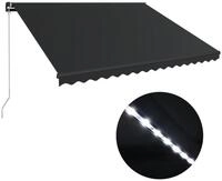 vidaXL Markise Sonnenschutz Manuell Einziehbar mit LED 450x300 cm Anthrazit
