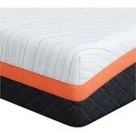 Boxspringmatratze Matratze Wei&szlig; und Schwarz 140 x 190 cm Jacquard-Stoff,...