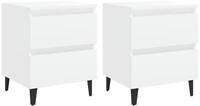 vidaXL Nachttisch NA Nachttische2er Set Wei&szlig; 40x35x50 cm Spanplatte