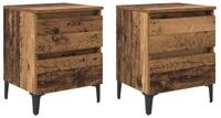vidaXL Nachttisch 40 x 35 x 50 cm Bettkommoden 2 St&uuml;ck Alter Holz 40x35x50 cm