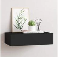 vidaXL Wandregal vidaXL Wandregal mit Schublade Schwarz 40x23,5x10 cm MDF
