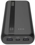 Cellularline Powerbank 20000 mAh Schwarz mit USB-C und USB-Ausg&auml;ngen,...