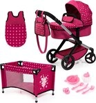 Bayer Kombi-Puppenwagen Xeo Mega, bordeaux, (Set)