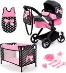 Bayer Kombi-Puppenwagen Xeo Mega, schwarz, (Set)