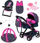Bayer Kombi-Puppenwagen Xeo Deluxe, schwarz, (Set)