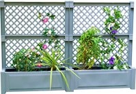 KHW Spalier aus witterungsbest&auml;ndigem Kunststoff, 2er-Set Pflanzk&auml;sten, 2x100...
