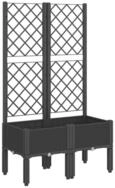 vidaXL Blumentopf Pflanzk&uuml;bel mit Rankgitter Schwarz 80x40x142 cm PP (1 St)