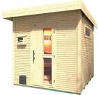 weka Saunahaus Kuopio, BxTxH: 263 x 298 x 253 cm, 45 mm, (Set) 9 kW Bio-Ofen mit