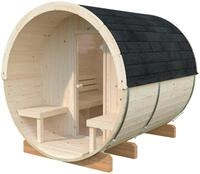 Palmako Fasssauna, BxTxH: 226 x 253 x 225 cm, 4,2 mm, 1,3 + 0,7 m&sup2;, BxT: 226 x...