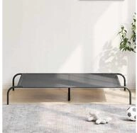 vidaXL Hundebett, Hundebett Erh&ouml;ht Grau 130x80x20 cm Textilene und Stahl