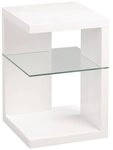 M2 Kollektion Beistelltisch DOMINGO, Wei&szlig; Hochglanz, B 40 x H 60 x T 40 cm, Ablage