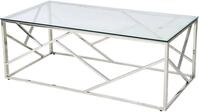 SalesFever Couchtisch Glastisch mit stilvoller Eleganz, Edelstahlgestell:...