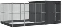 vidaXL Voliere 497 x 303 x 216 cm H&uuml;hnerk&auml;fig Voliere mit Erweiterung au&szlig;en