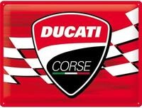 Nostalgic-Art Metallschild Blechschild 30 x 40 cm - Ducati Corse - Logo Racing Flag