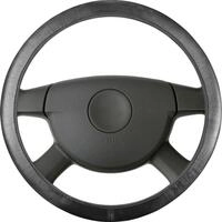 WALSER Lenkradbezug Lenkradh&uuml;lle Soft Grip Canvas - 38 cm schwarz, (1-tlg)
