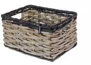 Basil Fahrradkorb Basil Dijon L Vorderradkorb aus Rattan grau/schwarz - 36x49x27 cm,