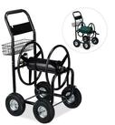 relaxdays Schlauchhalterung XL Schlauchwagen Metall schwarz