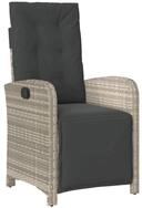 vidaXL Gartensessel, Outdoor Sessel mit Fu&szlig;teil Verstellbar Hellgrau Poly...