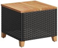 vidaXL Gartentisch Gartentisch Schwarz 45x45x37 cm Poly Rattan nholz (1-St)