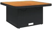 vidaXL Gartentisch, Outdoor Tisch Schwarz 80x80x71 cm Poly Rattan und...
