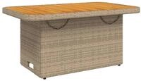 vidaXL Gartentisch 90 x 55 x 71 cm Gartentisch Beige 90x55x71 cm Polyrattan und