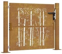 vidaXL Gartentor Gartentor 100x75 cm Cortenstahl Bambus-Design