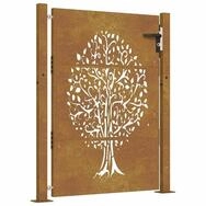 vidaXL Gartentor Gartentor 100x150 cm Cortenstahl Baumdesign