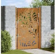 vidaXL Gartentor Gartentor 100x150 cm Verwitterungsstahl Wellendesign