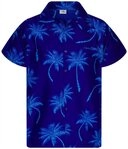 King Kameha Hawaiihemd "Palmshadow" Funky Hawaii-Hemd Herren Kurzarm Front-Tasche