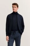 bugatti Strickjacke Regular Fit mit Stehkragen und Rei&szlig;verschlusstaschen blau L