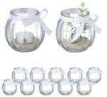 relaxdays Windlicht Transparentes Windlicht im 12er Set