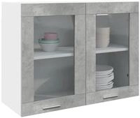 vidaXL K&uuml;chenbuffet vidaXL H&auml;ngeglasschrank Lyon Betongrau 80x31x60 cm