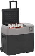 vidaXL Trolley-K&uuml;hlbox, K&uuml;hlbox mit Rollen und Adapter Schwarz & Grau 30 L