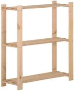 vidaXL Regal, Lagerregal mit 3 B&ouml;den 80x28,5x90 cm Massivholz Kiefer